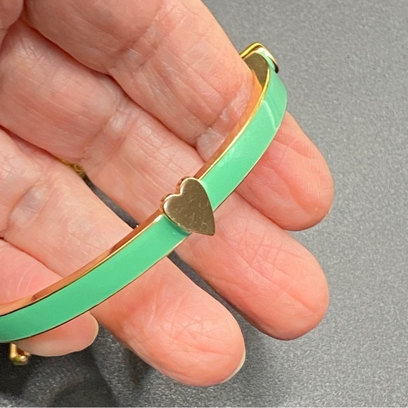 FOSSIL Teal Heart Cuff Bracelet Leather Cord Adjustable - Picture 3 of 5